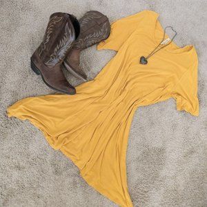 Mustard Mini T-shirt Dress